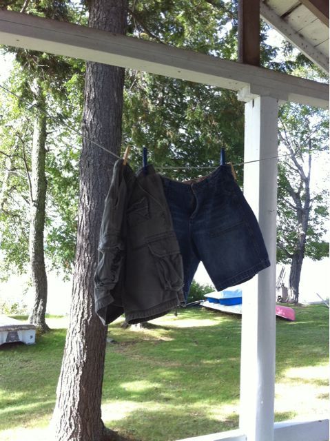 Air drying the shorts